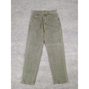 Lee Vintage 80'S Faded Green Denim Women's jeans Made in USA Size Petite 8 26X28